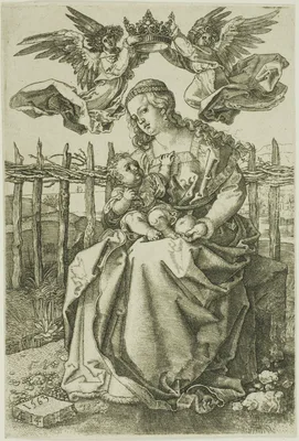 Madonna Crowned by Two Angels — Johannes Wierix