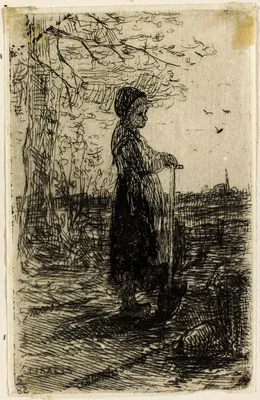 Girl with a Spade — Jozef Israëls