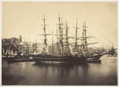 Ships in the Harbor at Sète — Gustave Le Gray