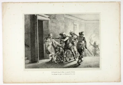 The Death of the Admiral Coligny, plate four from La Henriade — Horace Vernet