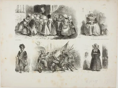 Sheet of Sketches — Auguste Raffet