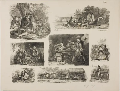 Sheet of Sketches — Auguste Raffet