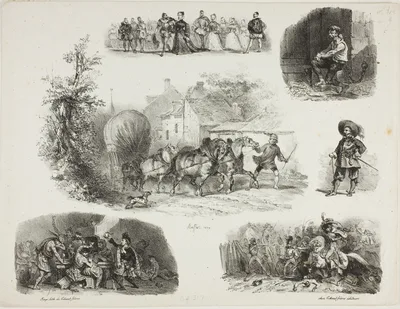 Sheet of Sketches — Auguste Raffet