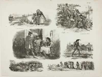 Sheet of Sketches — Auguste Raffet