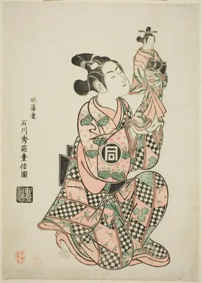 Sanogawa Ichimatsu I as a puppeteer — Ishikawa Toyonobu