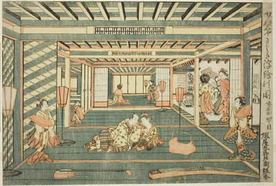 Perspective Picture of a Large Room (Senjojiki uki-e no zu) — Ishikawa Toyonobu