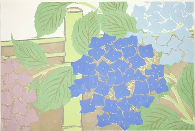 Hydrangeas, from the series "Worlds of Things (Momoyogusa)" — Kamisaka Sekka