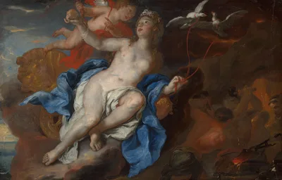 Venus and Cupid at the Forge of Vulcan — Johann Michael Rottmayr