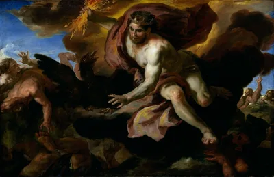Jove Casts His Thunderbolts at the Rebellious Giants — Johann Michael Rottmayr