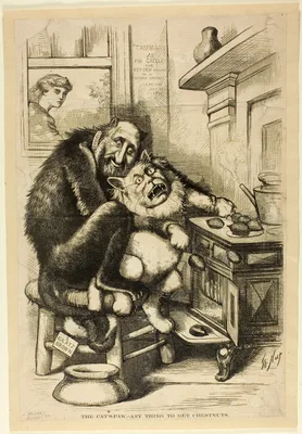 The Cat's-Paw, Any Thing to Get Chestnuts — Thomas Nast