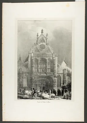Facade of the Church of Brou — Richard Parkes Bonington
