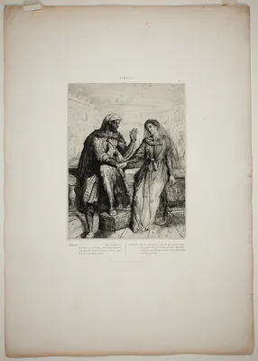 She Thank'd Me, plate two from Othello — Théodore Chassériau