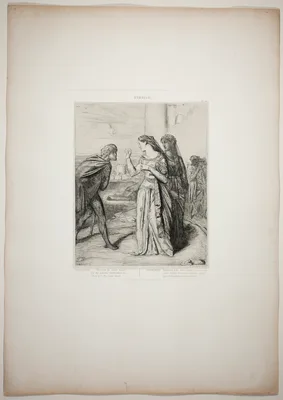 Therefore be merry, Cassio, plate six from Othello — Théodore Chassériau