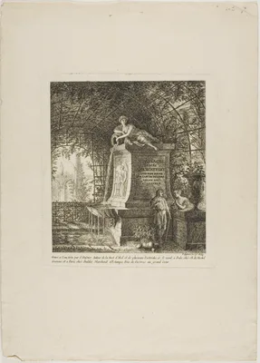 The Trellised Fountain, frontispiece from Paysages Dédiés à M. Warelet — Salomon Gessner