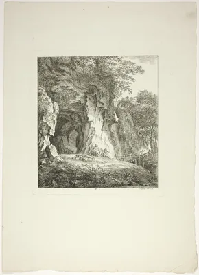 Shepherds and Sheep Resting Under a Bridge, plate seven from Paysages Dédiés à M. Warelet — Salomon Gessner