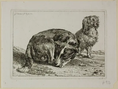 Two Dogs Resting, from Die Zweite Thierfolge — Johann Christian Reinhart