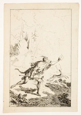 Messenger Sent to M. Saint-Denis, by M. Belle-Isle, Prisoner, plate three from Les Nouveaux Voyages aux Indes Occidentales — Gabriel de Saint-Aubin