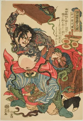 Bai Sheng (Hakujisso Hakusho), from the series "One Hundred and Eight Heroes of the Popular Water Margin (Tsuzoku Suikoden goketsu hyakuhachinin no hitori)" — Kuniyoshi Utagawa
