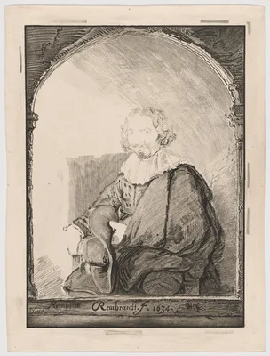 Portrait of a Man in an Armchair, from Collection d'imitations de Dessins d'après les Principaux Maîtres Hollandais et Flamands — Christian Josi