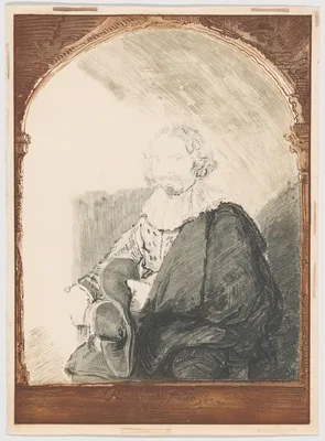 Portrait of a Man in an Armchair, from Collection d'imitations de Dessins d'après les Principaux Maîtres Hollandais et Flamands — Christian Josi