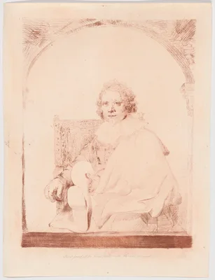 Portrait of a Man in an Armchair, from Collection d'imitations de Dessins d'après les Principaux Maîtres Hollandais et Flamands — Christian Josi
