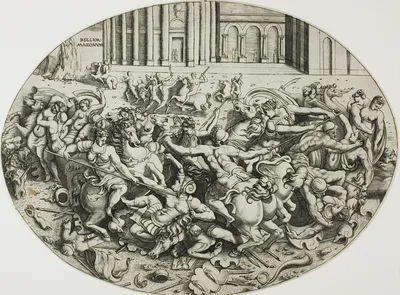The Battle of the Amazons — Enea Vico
