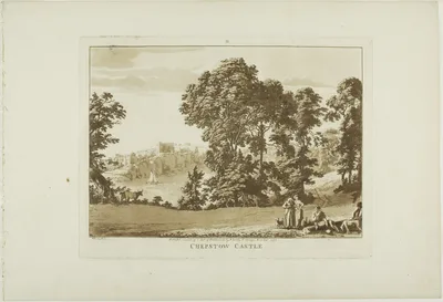 Chepstow Castle, plate four from Twelve Views in Wales — Paul Sandby