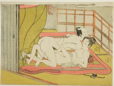 Lovers in Bed, from an untitled series of erotic prints — Isoda Koryūsai