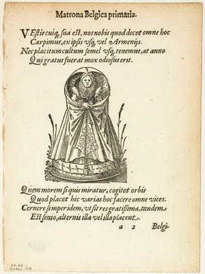 Matrona Belgica primaria (Belgian Matron of the First Rank) from Gynaeceum, sive Theatrum Mulierum, plate 53 from Woodcuts from Books of the XVI Century — Jost Amman