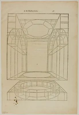 Architectural Drawing from Le livre d' Architecture, plate 68 from Woodcuts from Books of the XVI Century — Sebastiano Serlio