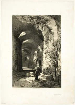 Ruin of an Amphitheatre at Pouzzoles (Kingdom of Naples), plate 9 from Oeuvres de A. Calame — Alexandre Calame