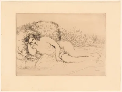 Woman Reclining, to the Left — Pierre-Auguste Renoir