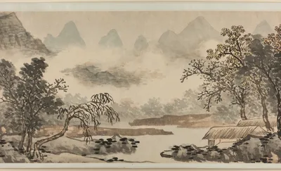 Clouds over the River before Rain 溪雲欲雨圖 — Shen Zhou