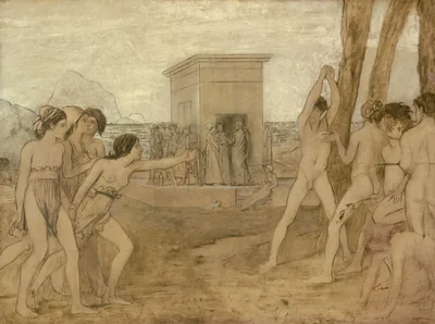 Young Spartan Girls Challenging Boys — Edgar Degas
