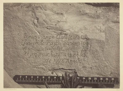 Historic Spanish Record of the Conquest, South Side of Inscription Rock, N.M. — Timothy H. O'Sullivan