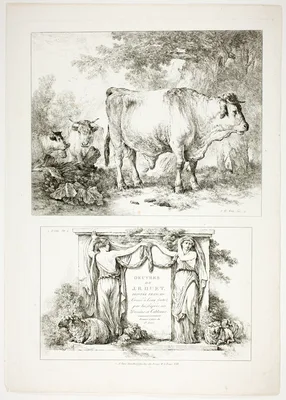 Plate One of 38 from Oeuvres de J. B. Huet — Jean-Baptiste Huet