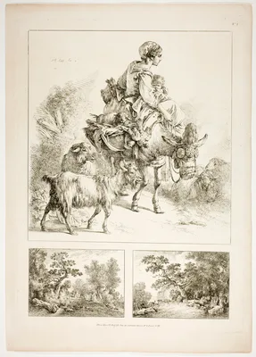 Plate Two of 38 from Oeuvres de J. B. Huet — Jean-Baptiste Huet
