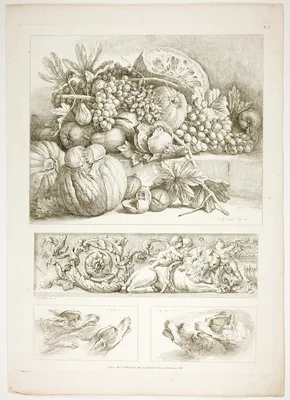 Plate Three of 38 from Oeuvres de J. B. Huet — Jean-Baptiste Huet