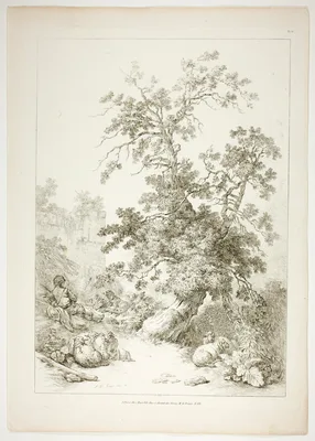 Plate Six of 38 from Oeuvres de J. B. Huet — Jean-Baptiste Huet