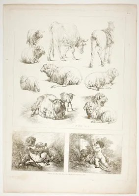 Plate Eight of 38 from Oeuvres de J. B. Huet — Jean-Baptiste Huet