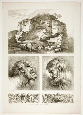Plate Ten of 38 from Oeuvres de J. B. Huet — Jean-Baptiste Huet