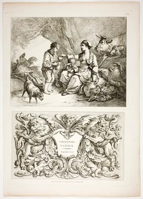 Plate Thirteen of 38 from Oeuvres de J. B. Huet — Jean-Baptiste Huet