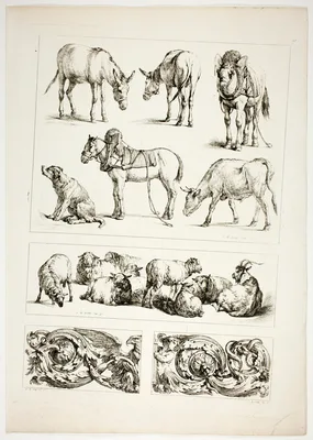 Plate fifteen of 38 from Oeuvres de J. B. Huet — Jean-Baptiste Huet