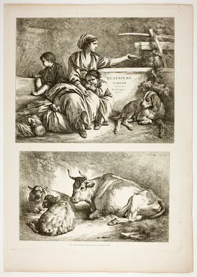 Plate Nineteen of 38 from Oeuvres de J. B. Huet — Jean-Baptiste Huet