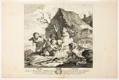 L'Hiver (Winter, plate four from Le Quatre Saisons) — Charles-Joseph Natoire