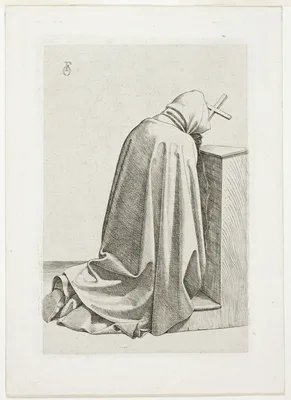 Kneeling Pilgrim with Cross and Book — Johann Friedrich Overbeck