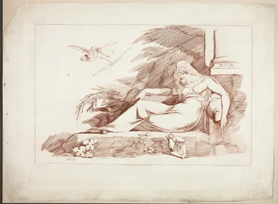 Sleeping Woman with a Cupid — Henry Fuseli
