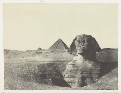 Le Sphynx vu de Face, Egypte Moyenne, plate 11 from the album "Egypte, Nubie, Palestine et Syrie" (1852) — Maxime Du Camp