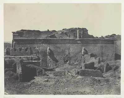 Façade Postérieure, Grand Temple de Dendérah (Teutyres), Haute Egypte, plate 18 from the album "Egypte, Nubie, Palestine et Syrie" (1852) — Maxime Du Camp