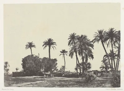 Village de Hamameh, Haute-Egypte, plate 21 from the album "Egypte, Nubie, Palestine et Syrie" (1852) — Maxime Du Camp